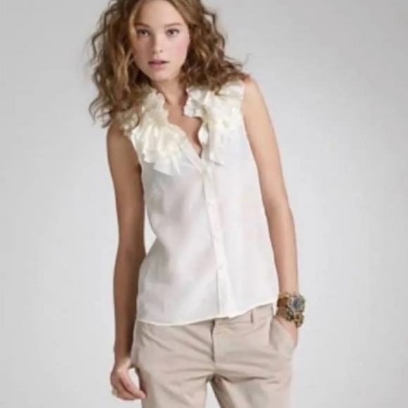 J. Crew Ruffled Blouse in Mustard - Picture 3 of 5